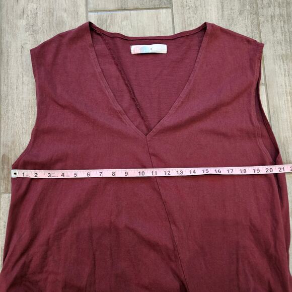 Free People Beach Fresca Dress Size M Maroon Red Cotton Oversized Flowy Mini - Picture 3 of 9